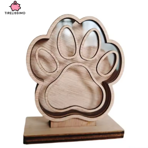 Tirelire chat en bois