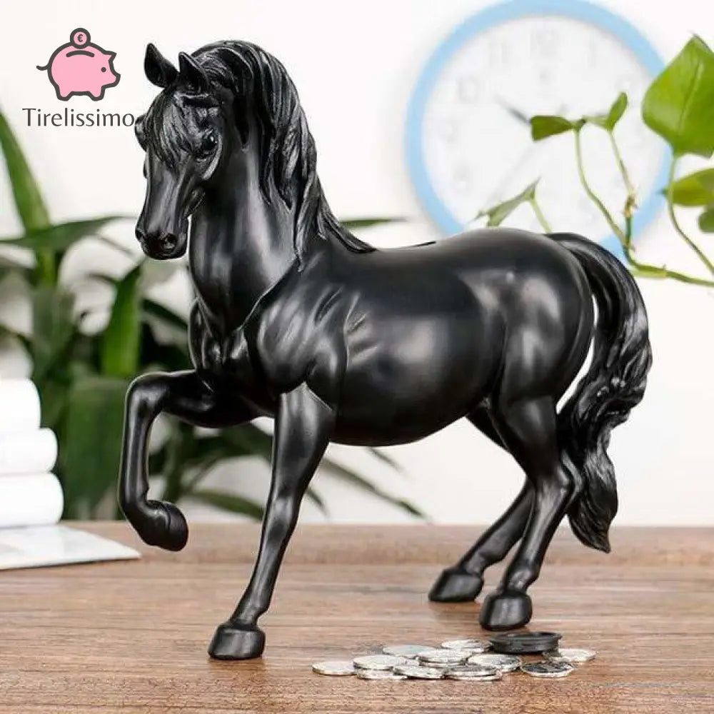 tirelire cheval noir