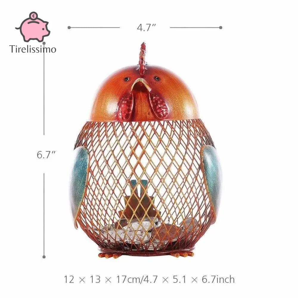 Tirelire Coq Métal