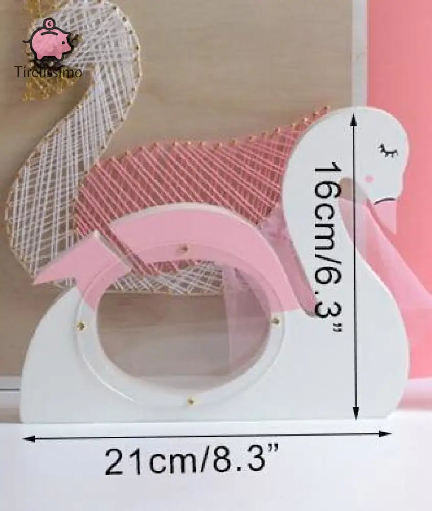 Tirelire Cygne Bois Petite Rose