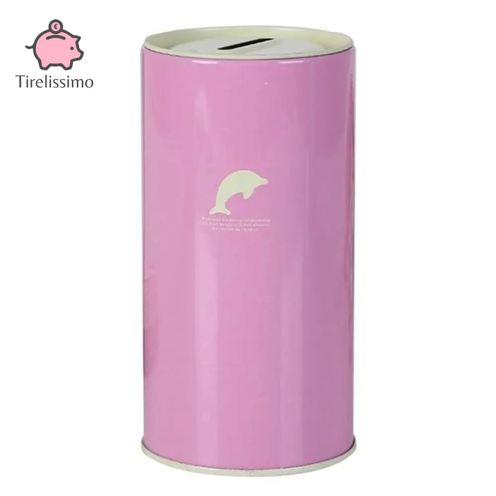 Tirelire Cylindrique En Couleur Rose - Dauphin