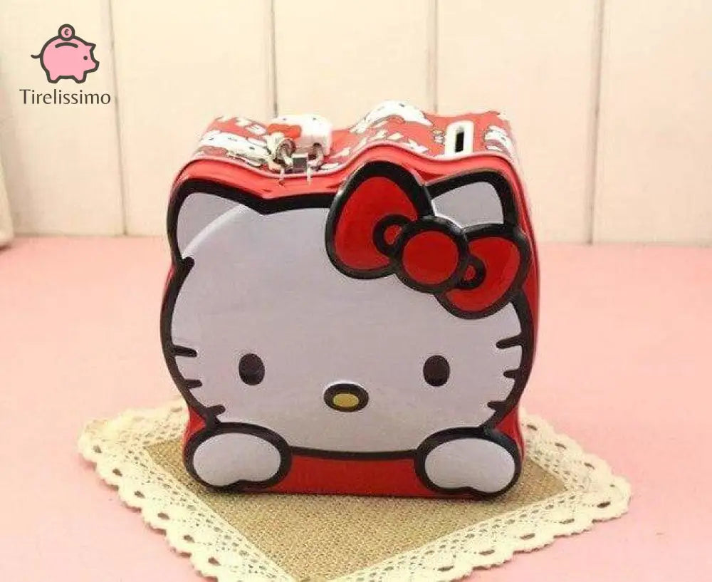 Tirelire Hello Kitty Métal Rouge