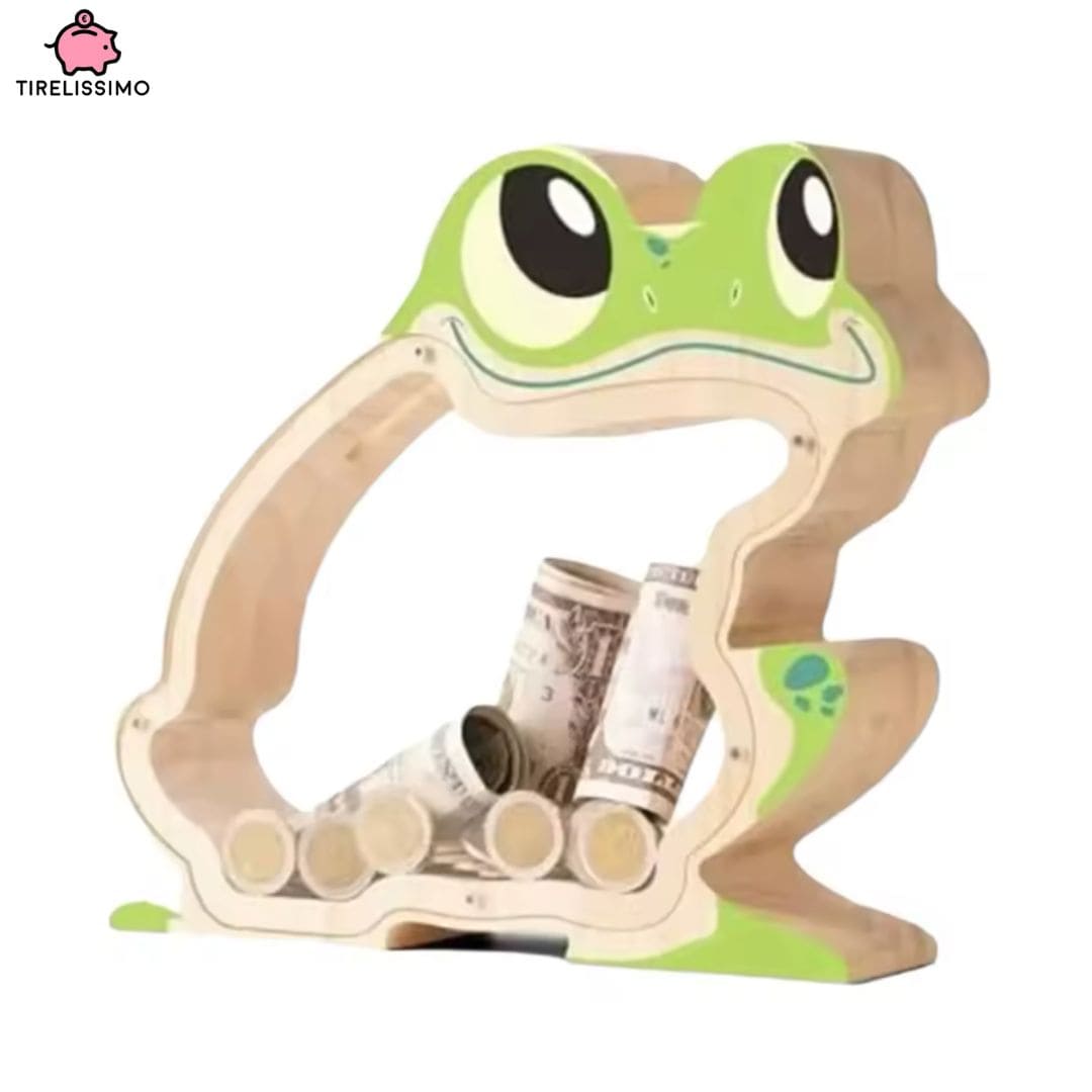 Tirelire Grenouille en Bois