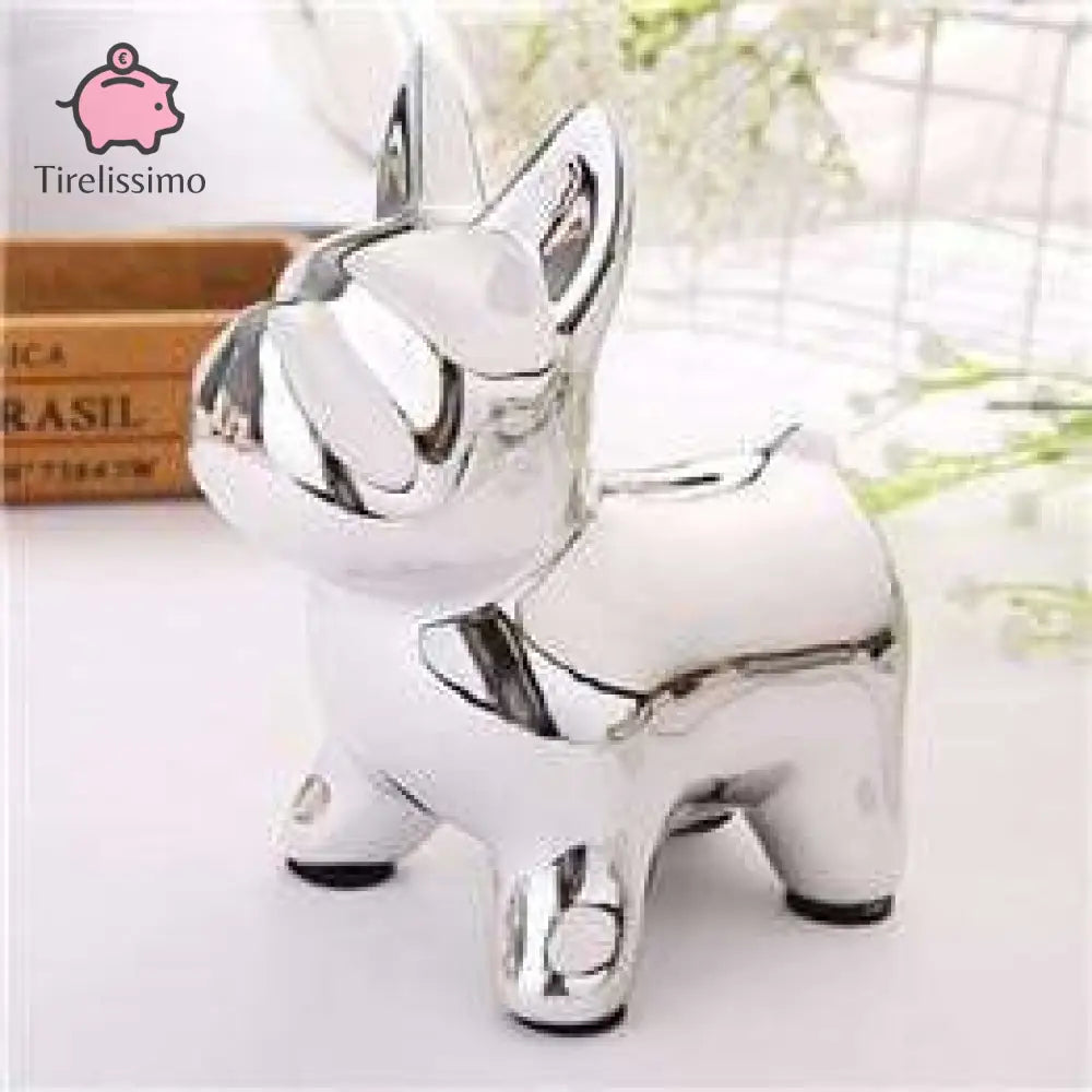 Tirelire Bouledogue Argent