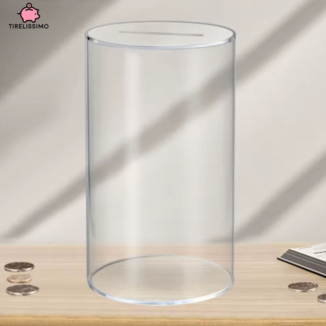 Tirelire Cylindre Transparant