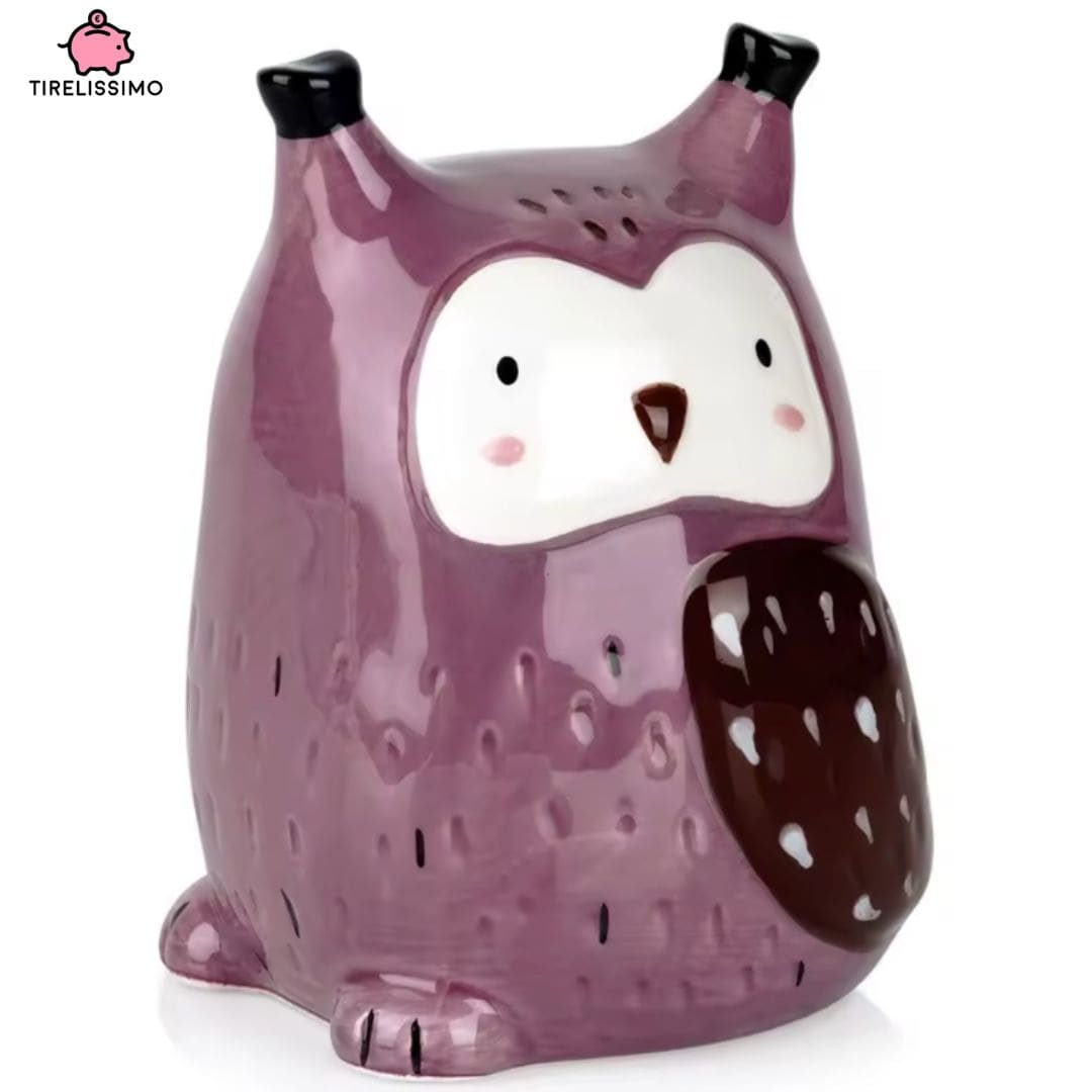 Tirelire Hibou Violet