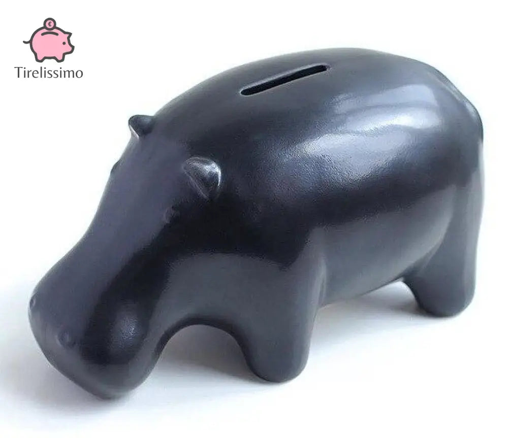 Tirelire Hippopotame Design Noir