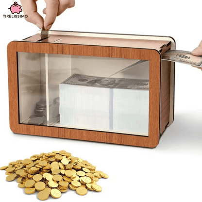 Tirelire à Objectif en Bois